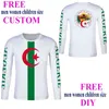 Cezayir Uzun Kollu Tişört İsim Numarası Dza T Shirt Islam Diy Arap Cezayir Arap Baskı Metin Kelimesi Siyah Bayrak P O Giyim 220616GX
