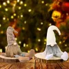 Julnyvor dekorationer handgjorda svenska tomte med långa ben skandinavisk figur plysch alf docka