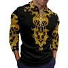 Polos Homme Golden Lion Phnom Penh Polo Homme Manches Longues Col Rabattu 220823