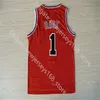 Mens Stitched 1 Derrick Rose Jersey Embroidery Basketball Jerseys Black Red White Green Size S-2XL