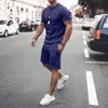 Survêtements pour hommes Mode d'été Short à manches courtes Costume sport décontracté couleur unie costume hommes grande taille vêtements