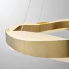 220v modern post-modern chandelier brushed gold round hanging lamp living room loft lustre design creative ceiling chandelier