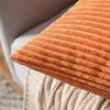 Taie d'oreiller Supersoft velours côtelé housse de coussin solide rayé jeter oreiller couvre étui décoratif pour canapé-lit salon décoration 220623