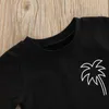 Kläder sätter baby pojkar 2 st sommarkläder kort ärm t-shirt toppar elastiska midjeband shorts set kläder hawaii outfit strandkläder av kläder