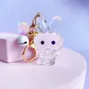 Transparent cut rabbit keychain dream crystal doll pendant car pendant small gifts wholesale