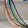 Collier ras du cou en perles colorées pour femmes, style bohème, fait à la main, 8 couleurs mélangées, perles dorées, bijoux