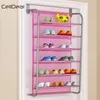 1pc Simple Hallway Space Saving Enging Organizer On the Door Shoes Hanger Bag Bag Bage Door Hanging Closet Holder Rack 201109