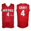 Nikivip Ohio State Buckeyes College Aaron Craft # 4 Maglia da basket retrò Maglia da uomo con nome personalizzato cucita