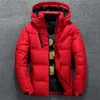 Inverno quente homem jaqueta casaco casual outono stand colar soprador grosso chapéu de pato branco parka masculino masculino para baixo jaqueta com capuz 201127