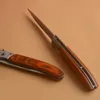G6151 Длинное складное нож 3CR13MOV Серый титановый покрытие лезвия деревянная ручка на открытом воздухе выживающие ножи для выживания в походах.