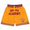 Comfortablemen's The Fresh Prince of Bel-Air Academy Moive Basketball Shorts＃14 Will Smith Pants StitchedBreathable高品質卸売