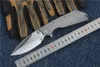 Top Quality High End Flipper Folding Knife D2 60HRC Drop Point Satin Blade Steel Ball Bearing Fast Open Pocket Knives Outdoor Survival Gear