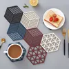 Rectangle Heat Resistant Silicone Mat Drink Cup Coasters Non-slip Pot Holder Table Placemat Kitchen Coaster Pad LX4815