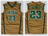 NCAA High School LeBron James Irish St. Vincent Mary Jerseys 23 Basketball Breathable Shirt For Sport Fans Pure Cotton Team Colo rGreen Brown White Good Quality