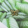 Butterflys Moth Hard Enamel Pins Custom Lily of the Valley Vine Brooches Lapel Badge Black Insect Plant Jewelry Gift for Friends