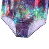 Abbigliamento da palcoscenico BAOHULU Kids Dance Girls Maniche lunghe Vestito da balletto Body da ginnastica Costumi acrobatici Palestra Green Galaxy