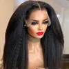 Naturalna miękka czarna peruka włosa Yaki dla kobiet linia perwersyjna długie afro odporne na ciepło błonnik 220622