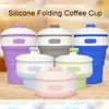 Gobelets flexibles portables personnalisables 350 ml tasse à café en silicone pliable en plein air anti-brûlure pliante tasses d'eau de voyage cadeau promotionnel ZL1220