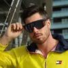 패션 TR90 바람 방전 스포츠 편광 선글라스 남성 브랜드 거울 대형 평평한 상단 고글 태양 안경을위한 패션