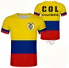 COLOMBIA T Shirt Fai Da Te Gratuito Custom Made Nome Numero Col t shirt Nazione Bandiera Co Repubblica Spagnola Paese Stampa P o 0 Vestiti 220614