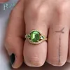 Pierścienie klastrowe Boako Big Crystal cyrkon Kamienna Pierścień Zielony Kobiety Wesder Party Biżuteria Obietnica Zaangażowanie kobiet B40 Edwi22