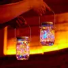 Pz Solar Mason Jar Lid Light con M String Lights Maniglia LED Hanging Lantern Lamp per la decorazione del giardino Luce colorata J220531