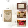 1PCS Échantillon Red Gold Laser Cut Crown Flora Invitations Card Cartes de voeux Personnaliser Lopes Mariage Événement Party décor 220711