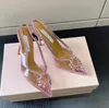 Sandales ornées de cristaux en cristal Pompes PVC Pompes High Heels Chaussures 100 mm Femmes Luxurys Designers Habill