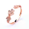 Fashion zircon clover Bracelet small frh open bracelet ring set women039s light luxury hand ornaments5463902