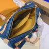 크로스 바디 데님 빈티지 숄더백 여성 토트 캔버스 핸드백 오래된 꽃 겨드랑 가방 인쇄 지갑 배낭 금 하드웨어 파우치