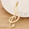 Hänge halsband bitar matt guldfärg stor diskant klyv musikaliska anteckningar charms hängsmycken för halsbandsmycken som gör 85x32mmpendant