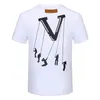 Новейшая летняя футболка Дизайнерская футболка Роскошные мужские футболки Черно-белые цветные буквы с коротким рукавом Мужчины Женщины 100% хлопок с короткими рукавами Размер S-6XL