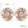 Stud Huitan Leuke zonnebloemoorringen met madeliefje Design Clear Cubic Zirconia Prong Setting Fashion Party for Women Girls Stud Kirs22