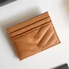 Lyxdesignerkortshållare plånbok kort fodral handväska kvalitet påse quiltade äkta läder purses mens nyckelring kredit mynt mini koppling