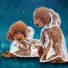 الكلب الملابس الحيوانات الأليفة ماء المعطف بذلة عاكس المطر معطف مقنع جاكيتات الصغيرة لوازم الملابس في الهواء الطلق