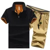 Summer Brand Men Sports Sets 2Piece Casual Men's Short-sleeve POLO ShirtShorts Running Fitness Suit Male Tracksuit 5XL 220607