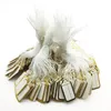 500 PCS price tag tie string display label 23x13mm chic Jewelry White Tie-on Paper Label Handwritten With Cotton Rope