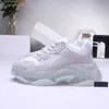 Neue Fashhion 17Fw Triple S Sneakers Herren Damen Freizeitschuhe Klare Sohle Schwarz Weiß Rosa Grün Gelb Grau Sport Outdoor Schuh