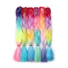 24Inch 100G Synthetic Tinsel Braiding Hair Ombre Three Four Color Jumbo Braids Hair Extensions More Colors
