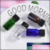 Förpackning av flaskor Office School Business Industrial Round Glass Essential Bottle Empty Cosmetic Containers Res Nagellack med penselkonst