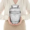 Rostfritt stål hängande minnesmärken dekorativ urn för mänsklig aska vuxen storlek handgjorda minneskremation urnor med tenn namet5169079