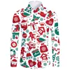 Buon Natale Camicie da donna 3D Happy Year Abbigliamento da stampa Warm es Camicetta a maniche lunghe Camicetta Oversize Drop DIY 220704
