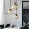 Lampes suspendues Nordic Cognac Verre Lumières Postmoderne Cuisine Salle À Manger Salon Décor Luminaire Restaurant Café LampesPendentif