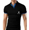 Men's Polo Shirt Luxury Print Summer Stitching Short Sleeve Polo Shirt Personality Slim Fit Business Tee Shirt Casual Golf Wear 220608