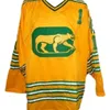 Nikivip Custom Retro Dryden #1 Chicago Cougars Hockey Jersey Stitched Yellow Size S-4XL Any Name And Number Top Quality Jerseys