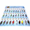 30PCSCARD CrankBaits variados de pesca de pesca de metal colher de metal pesca dura lruing pike salmão de pesca wobblers iscas artificiais 201106