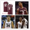 XFLSP College Custom Texas Am Aggies Stikte College Basketbal Jersey Robert Williams III DANUEL HUIS DEANDRE JORDON KHRIS MIDDLETON ALEX CARUSO