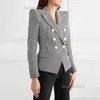 Fashion Blazers Womens Coat Famous Suits Black Houndstooth Blazer Ladies Coats Jackets Women Clothes Size S-2XL