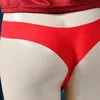 Tanga Sexy Masculina Sissy Sem Costura Cintura Baixa Gelo Seda Calcinha Fio dental Bainha Pênis Bolsa Gay Cuecas Roupas íntimas Eróticas 220425