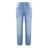 Dżinsy dżinsowe Dżinsowe spodnie luźne mody kobiety proste spodnie do rury 2021 NOWOŚĆ PLAKE BIAŁYCH PANTY L220726